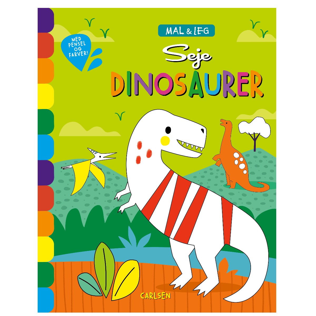 Seje dinosaurer - med farver og pensel