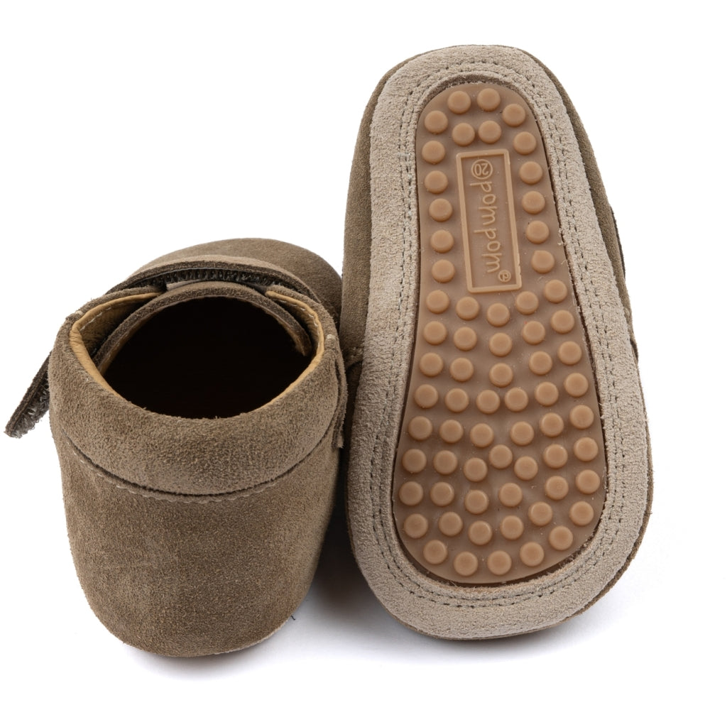 Pompom - hjemmesko - Khaki ruskind