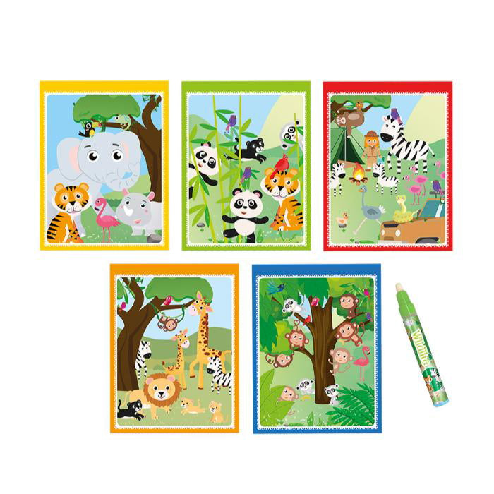 Dyreliv vandmalebog 5 sider m/pen