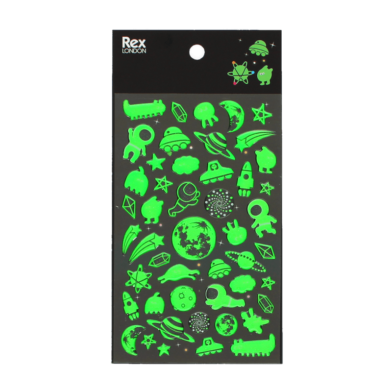 Rex - 3D stickers - Space (glow in the dark)