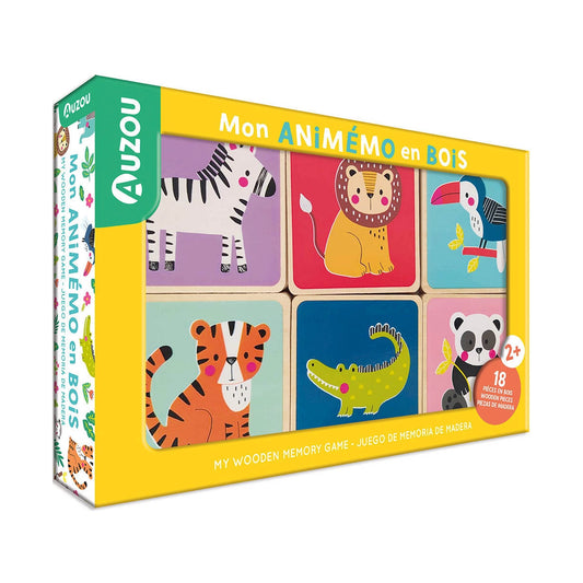 Auzou - Huskespil af træ - Vilde dyr