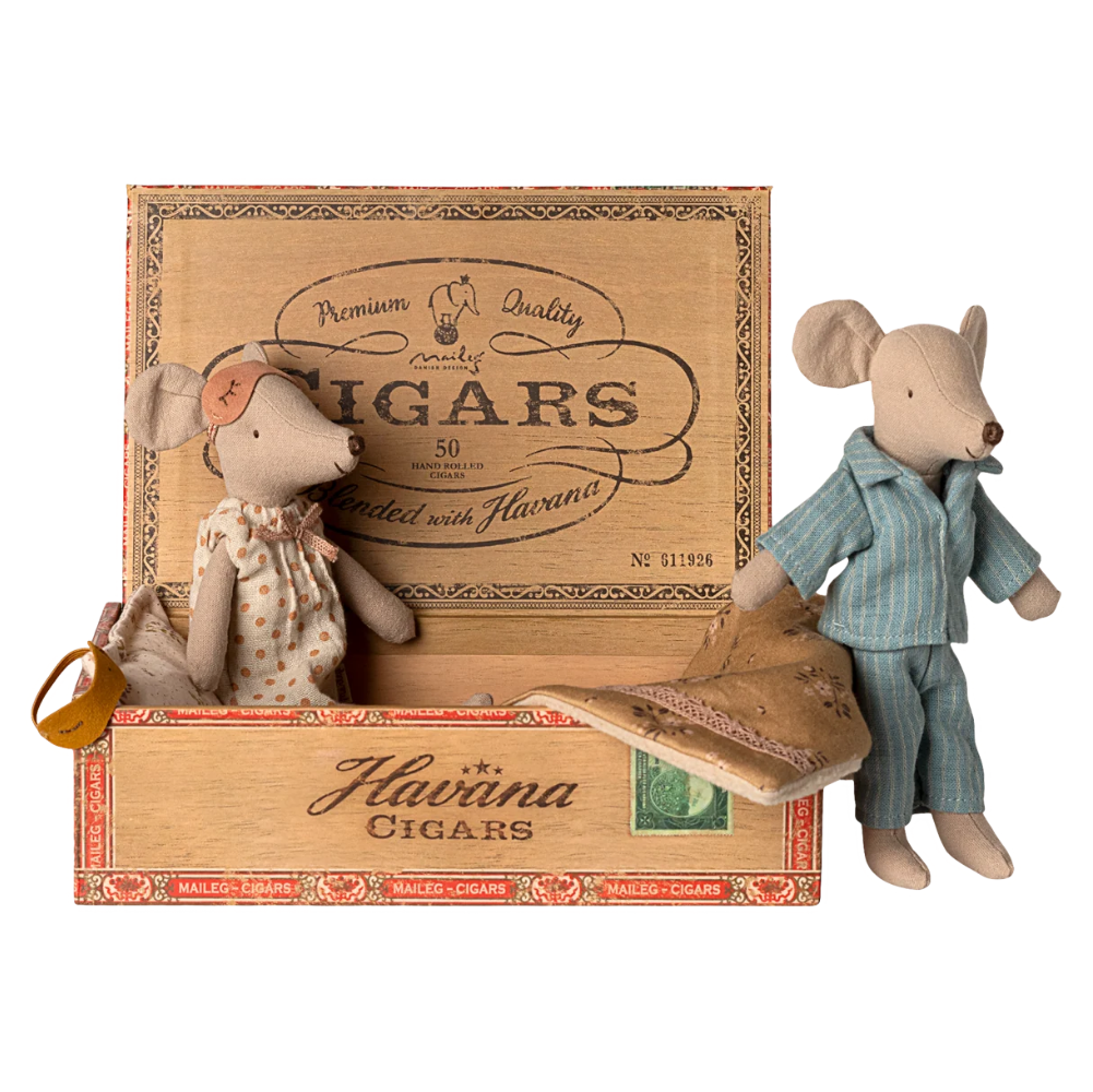 Maileg - Mor & Far mus i cigaræske
