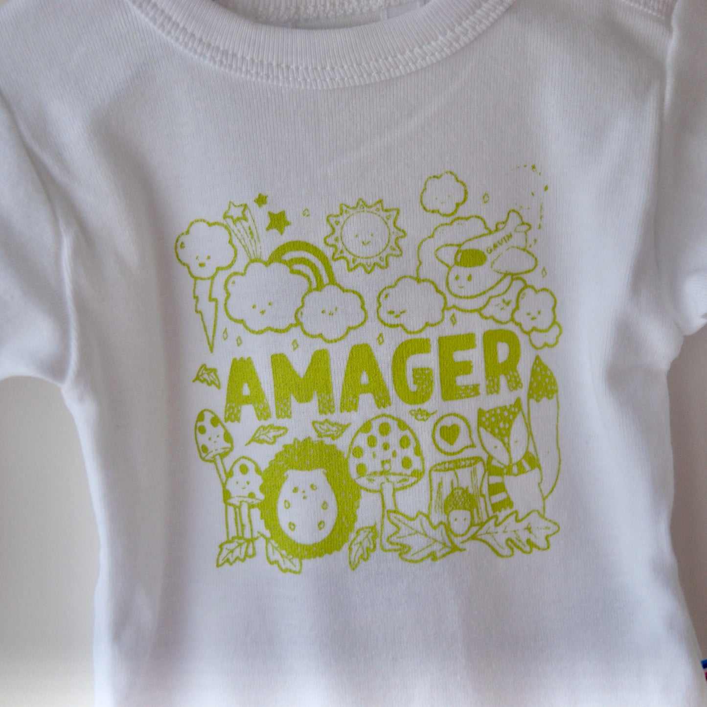 Gavin - Amager body - hvid/lysegrøn