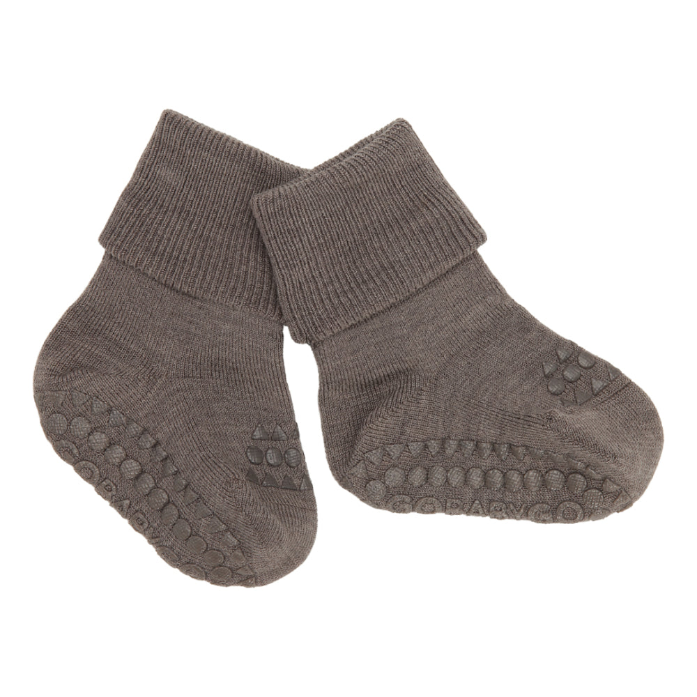 Gobabygo - uld strømper - Brown Melange