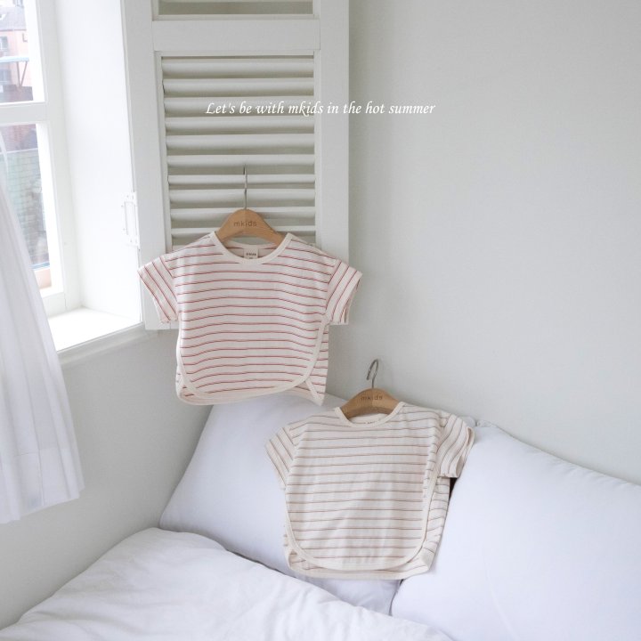 T-shirt - striber - rød