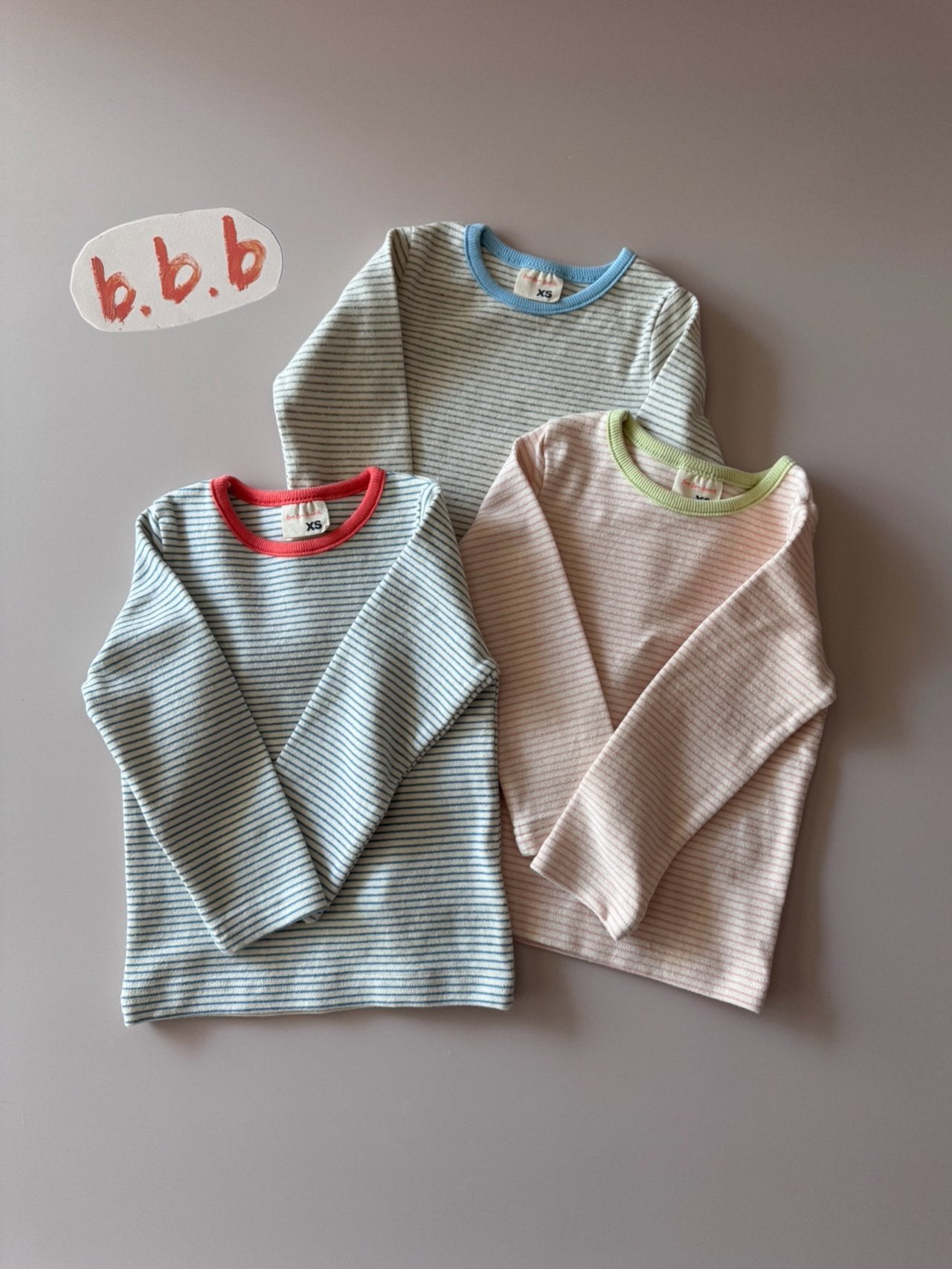 T-shirt med lange ærmer - blå kant