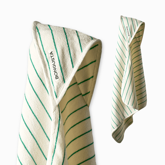 Bongusta - babyhåndklæde - pure white & grass