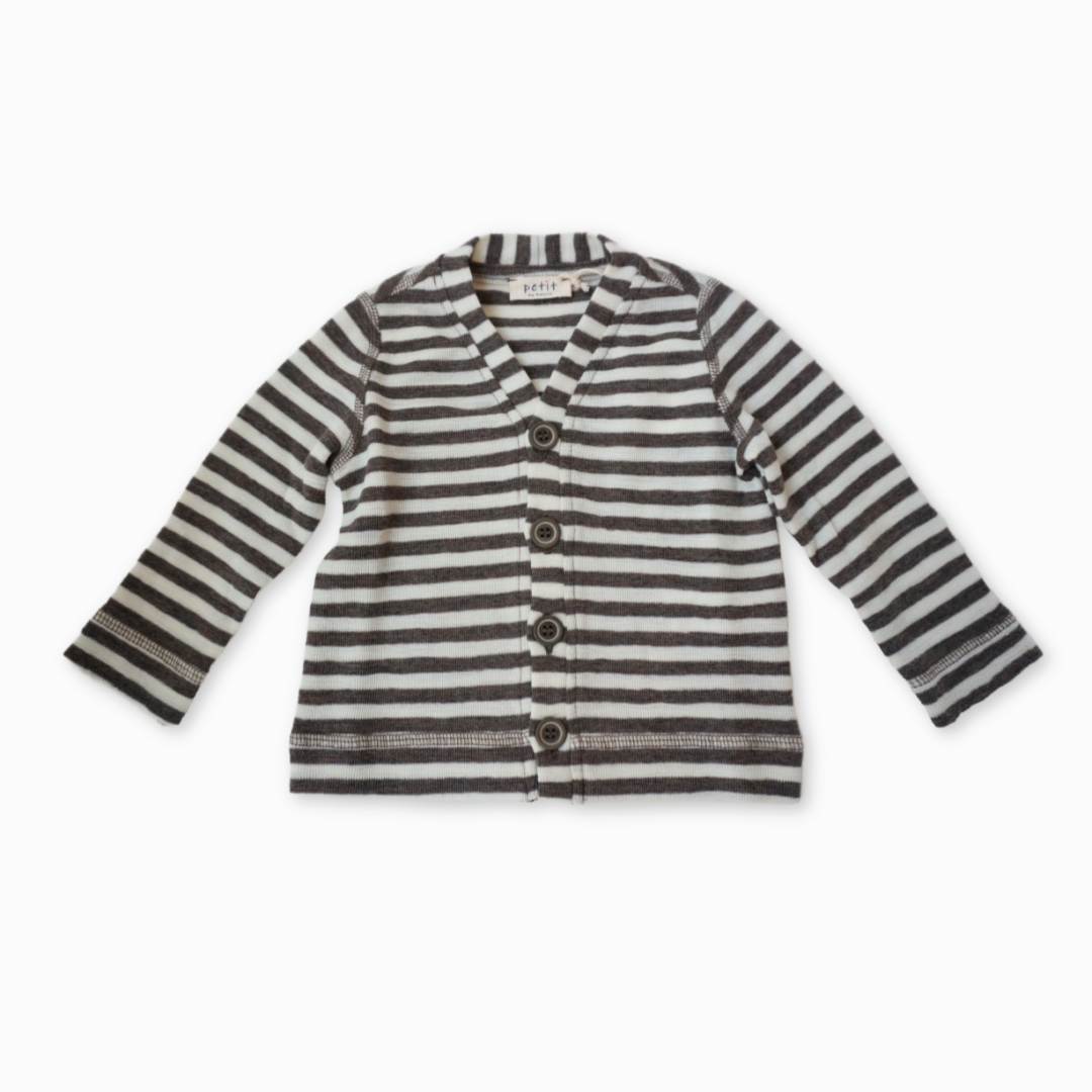 By basics - cardigan - raw white/earth melange