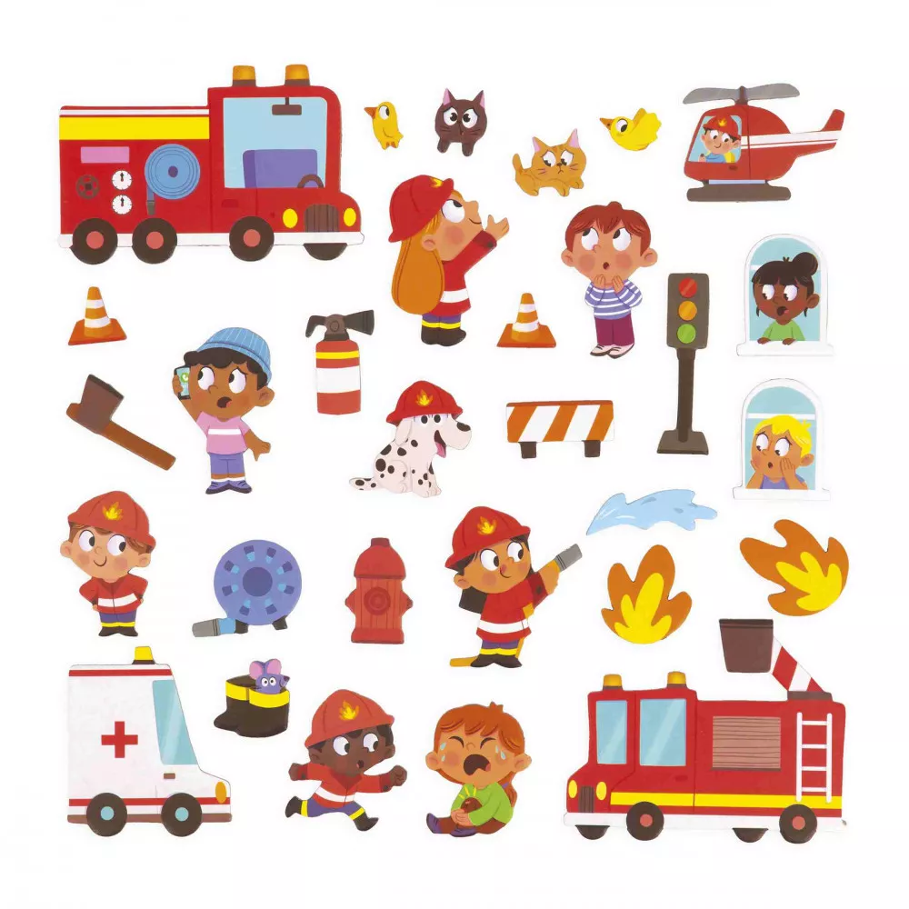 Janod - Magnetisk rejsesæt - Firemen