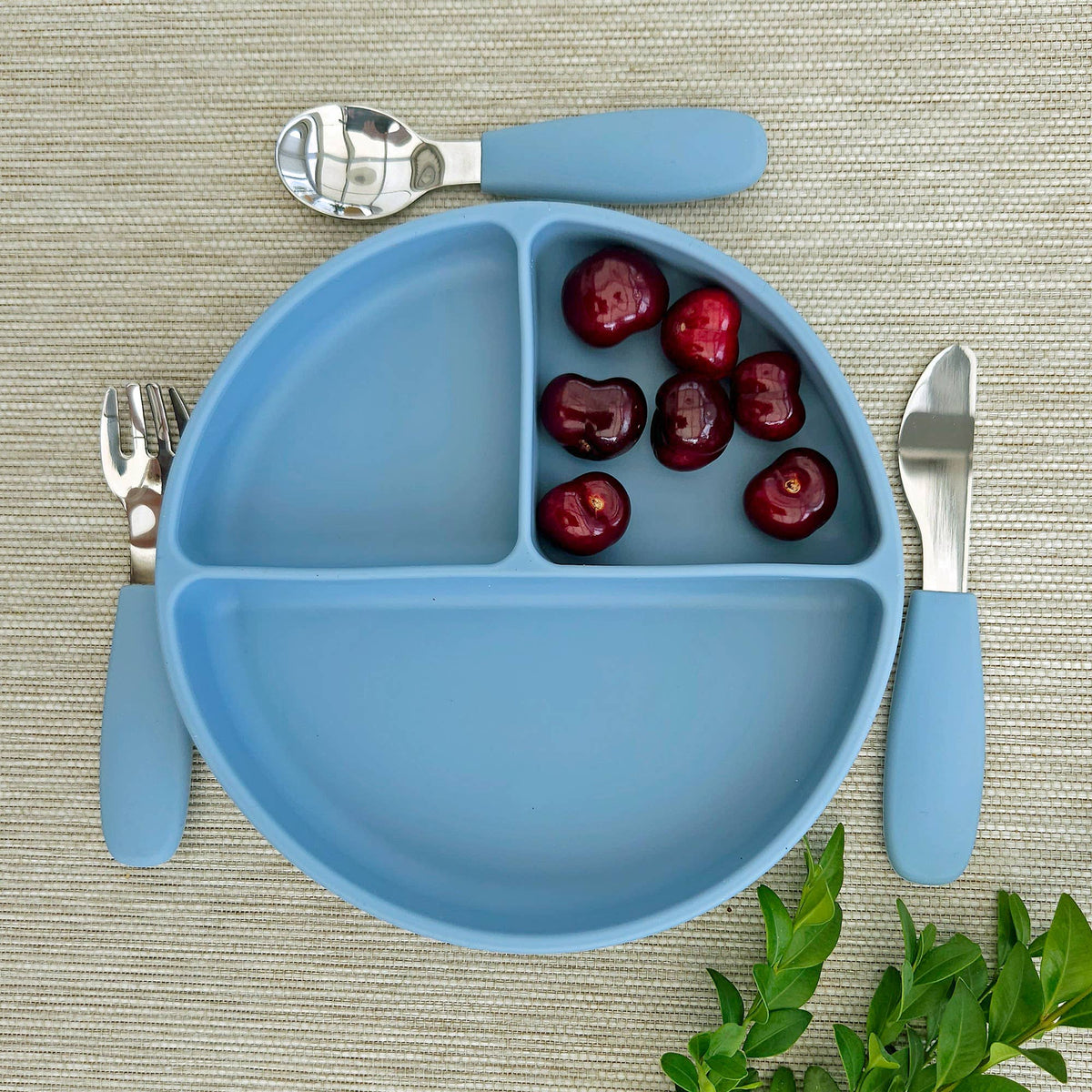 Summerville organic - opdelt tallerken - blue