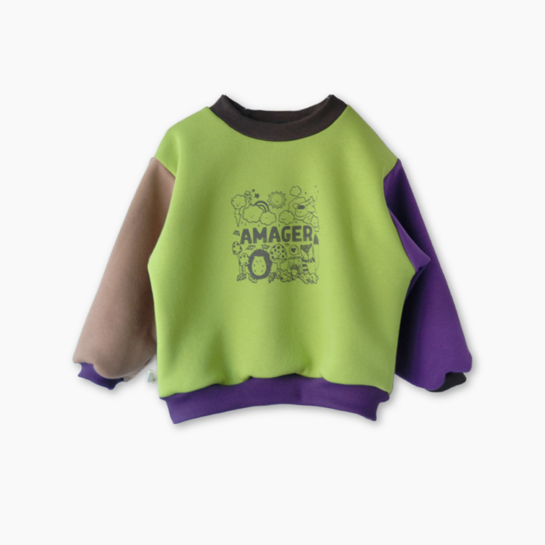 Gavin - Amager sweatshirt - grøn/brun/lilla