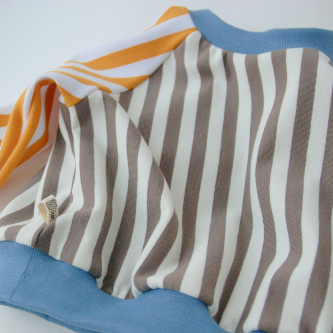 Gavin - sweatshirt -brun/gul stribet