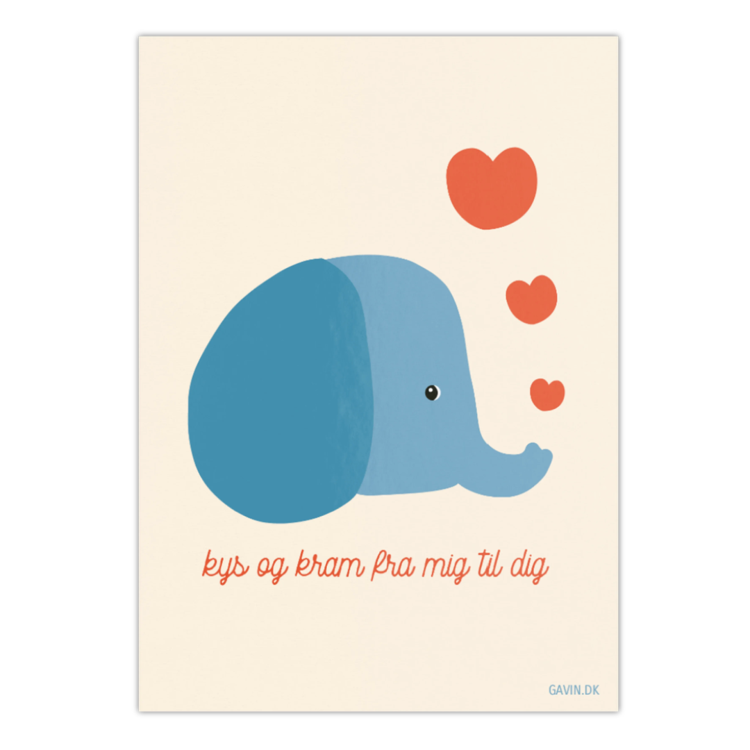 Gavin - postkort - elefant