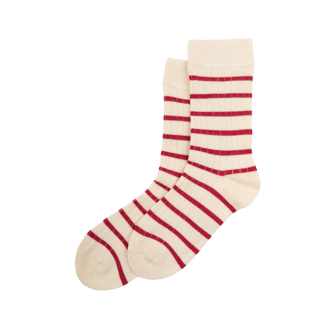 Mini Pop - bambus strømper - Chili Pepper/Off White