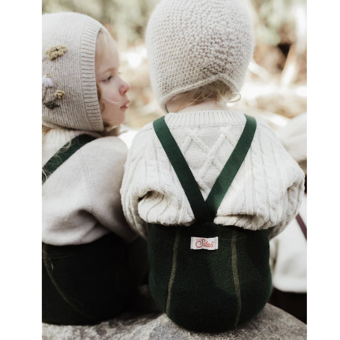 Silly Silas - Dark forest green - strømpebukser teddy