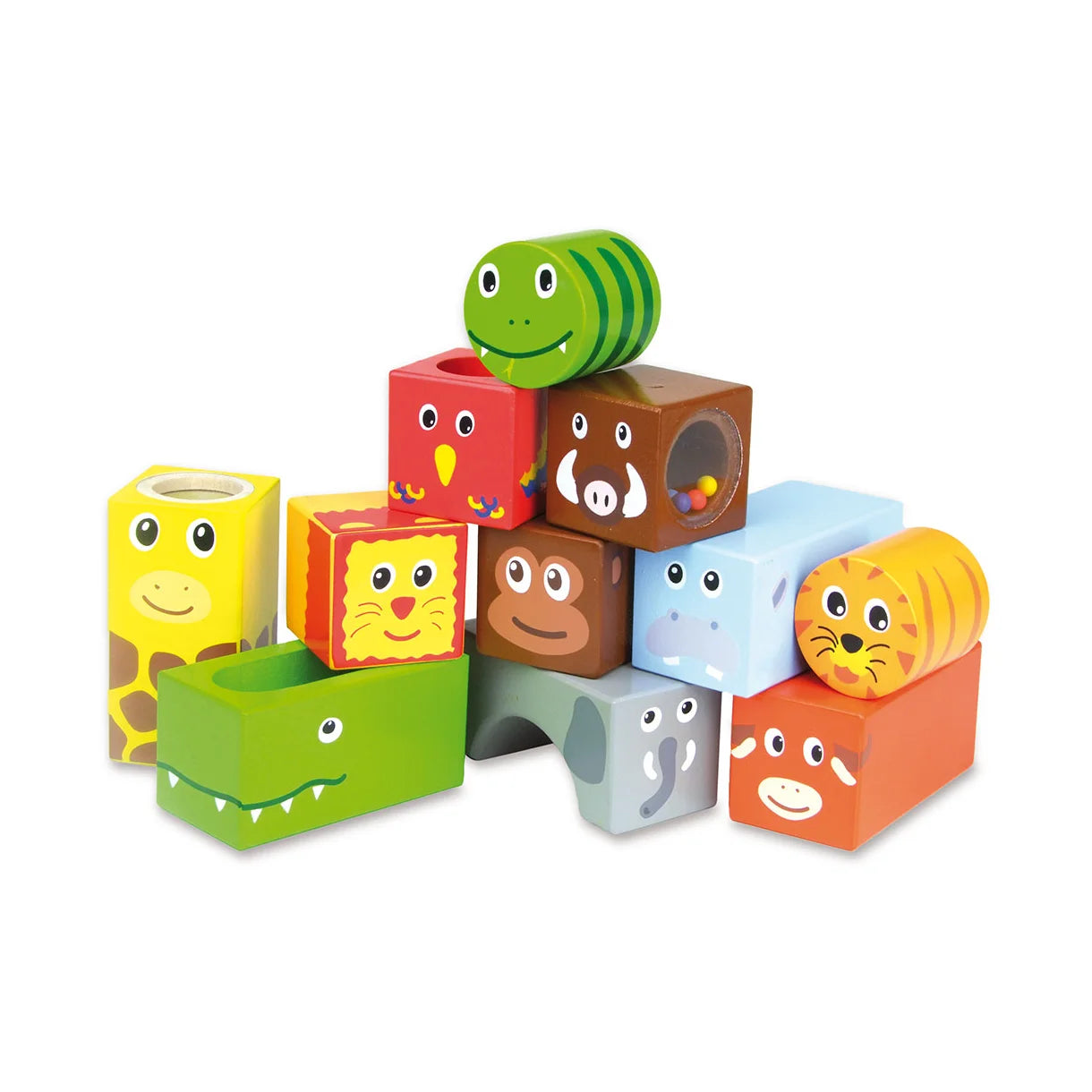 Vilac - Træklodser med lyd - Jungledyr