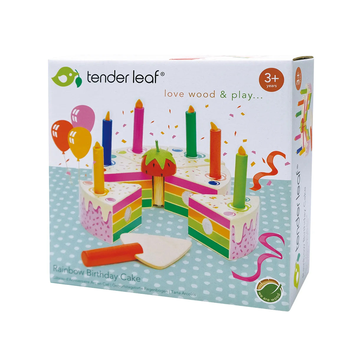 Tender Leaf - Lagkage med lys - Regnbue