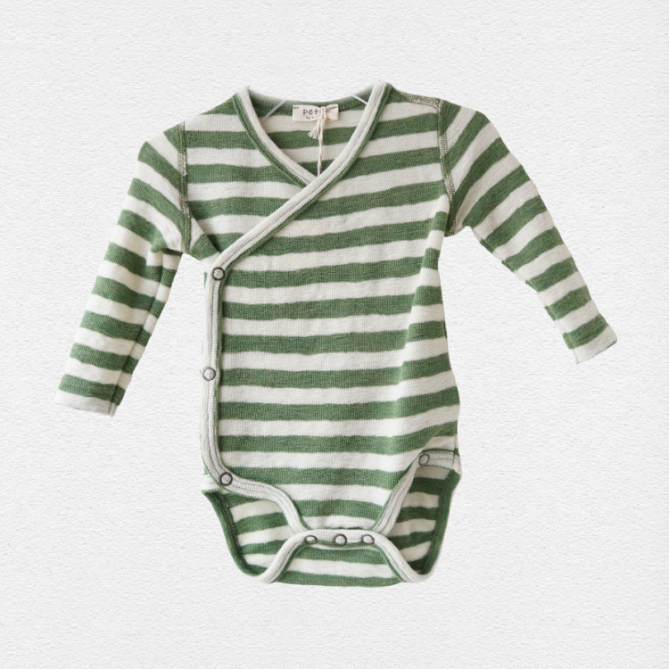 By basics - slå-om body - white/grasshopper melange