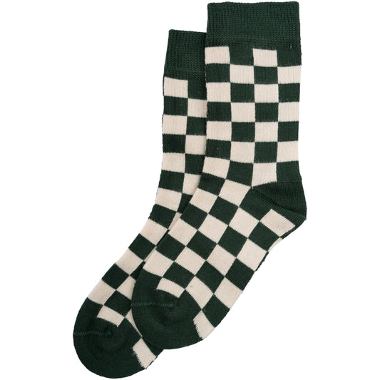 Mini Pop - bambus strømper - Emerald Green/Off White