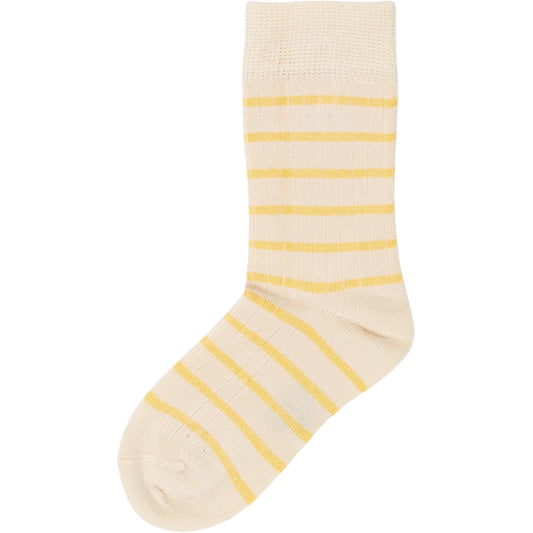 Mini Pop - bambus strømper - Yellow Sun/Dark Off White