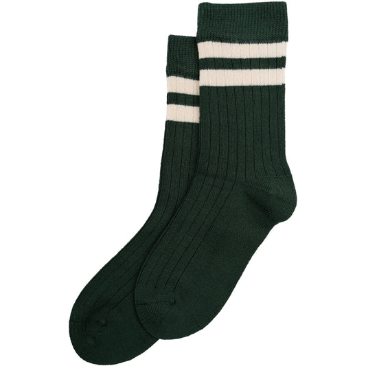 Mini Pop - bambus strømper - Emerald Green/Off White