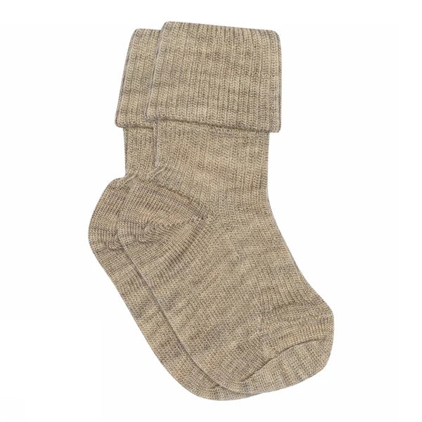 MP - uldstrømper - Light Brown Melange
