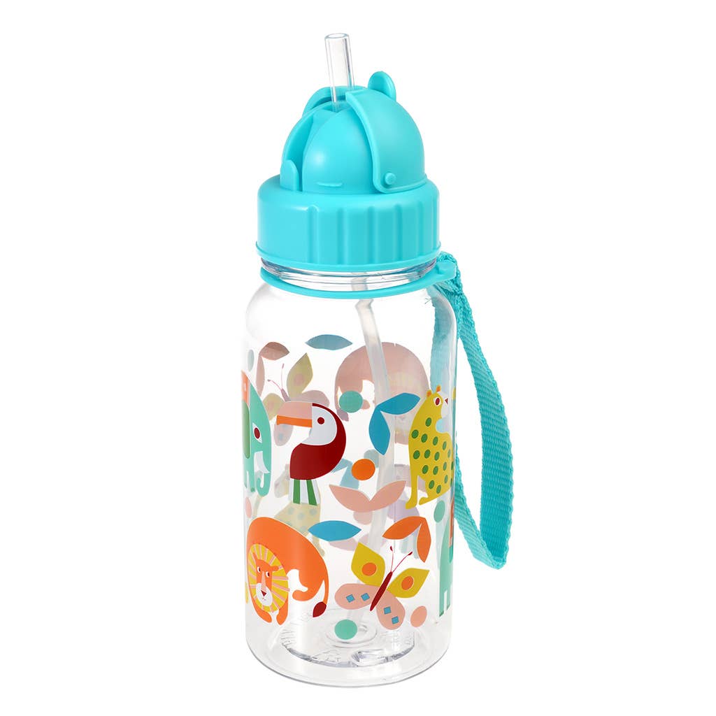 Børnevandflaske med sugerør 500ml - Wild Wonders