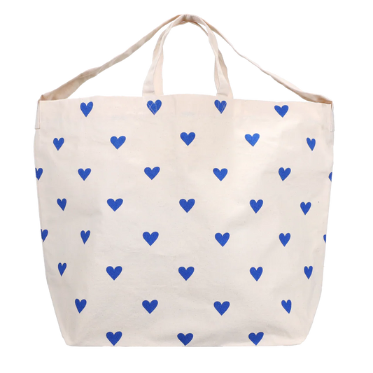 Net med blå hjerter