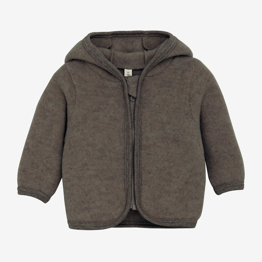 Huttelihut - jakke uld fleece - Brown Melange