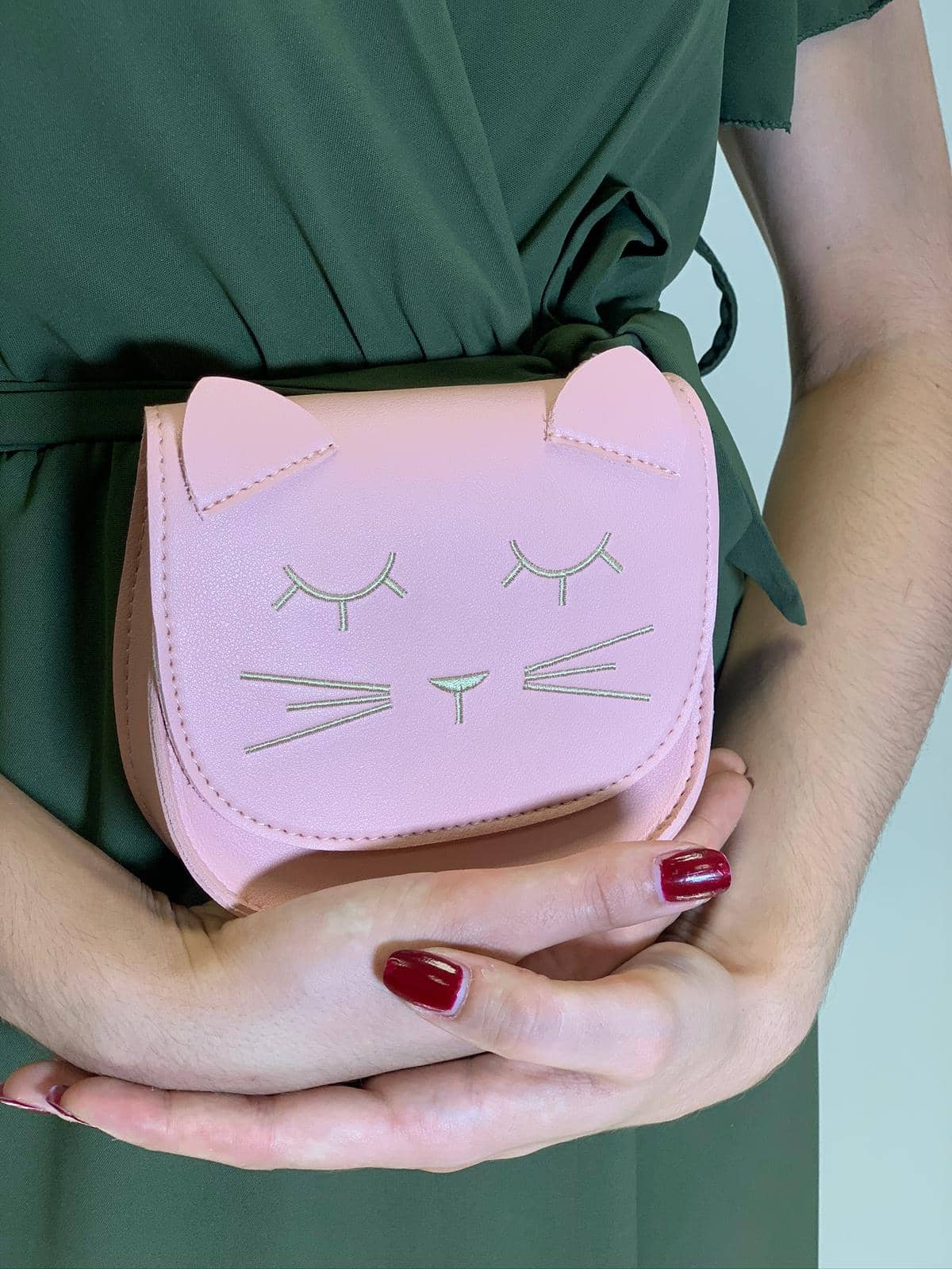 Taske - Kat lyserød