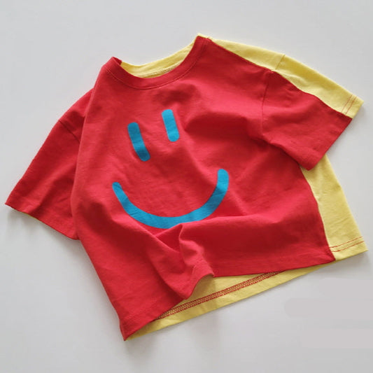 T-shirt - Smile - rød/gul