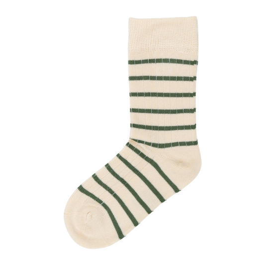 Mini Pop - bambus strømper - Emerald Green/Off White