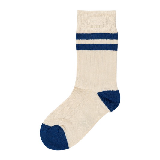 Mini Pop - bambus strømper - Deep Cobalt/Off White