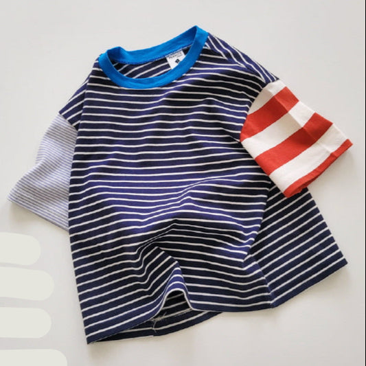 T-shirt - Mixing Stripe - navy