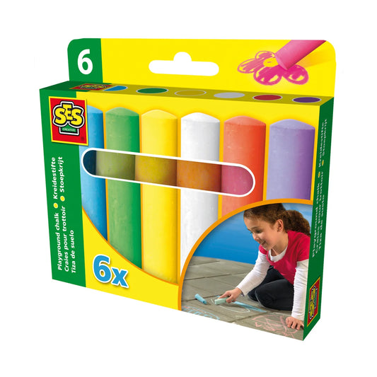 SES Creative - Gadekridt - 6 stk farvede