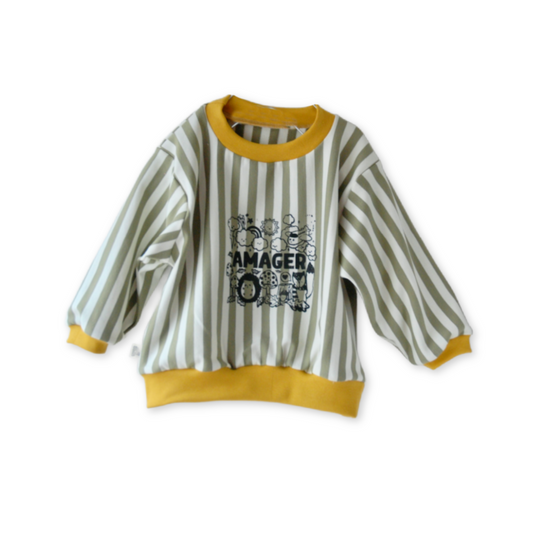 Gavin - Amager sweatshirt - army stribet