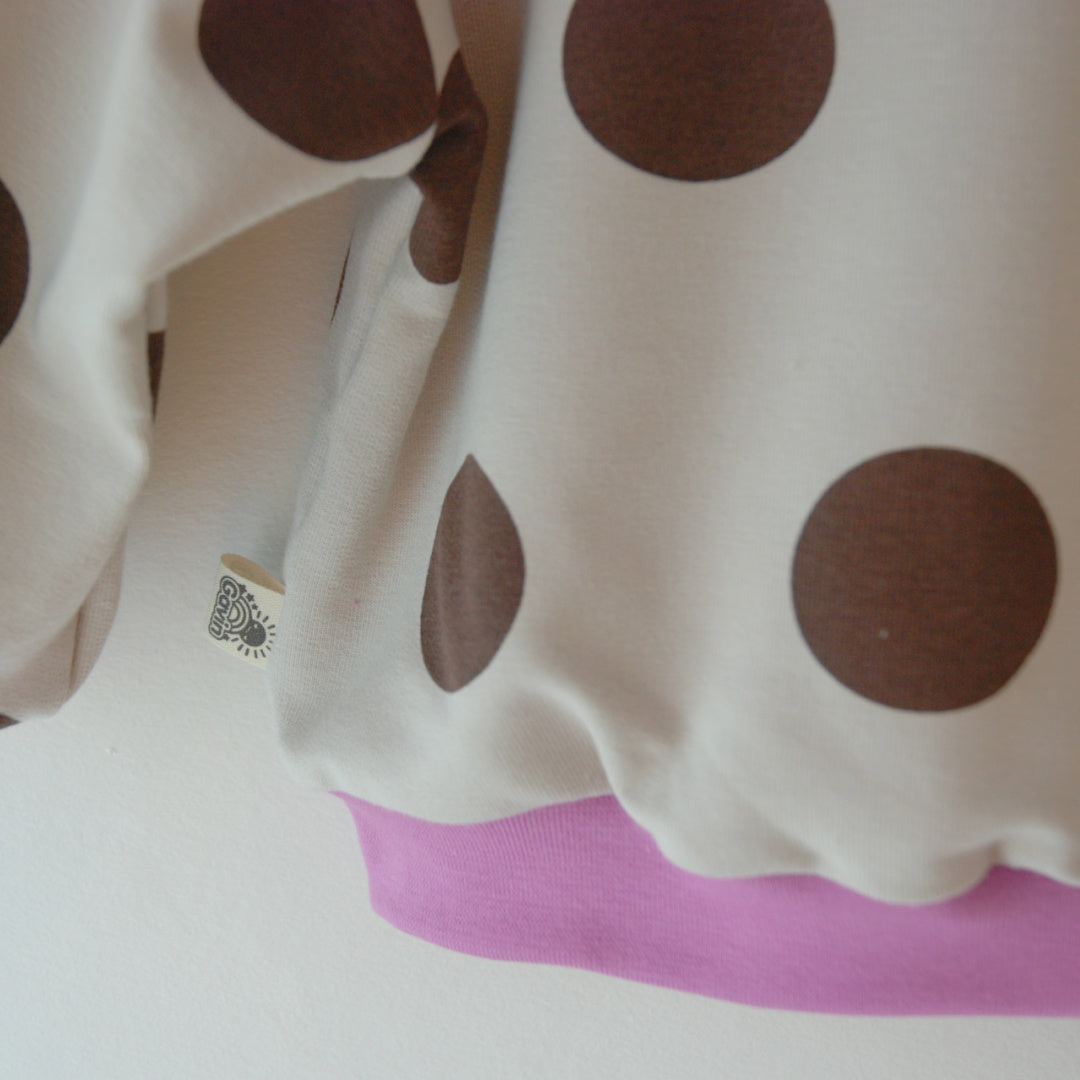 Gavin - sweatshirt - gråbeige med brune prikker