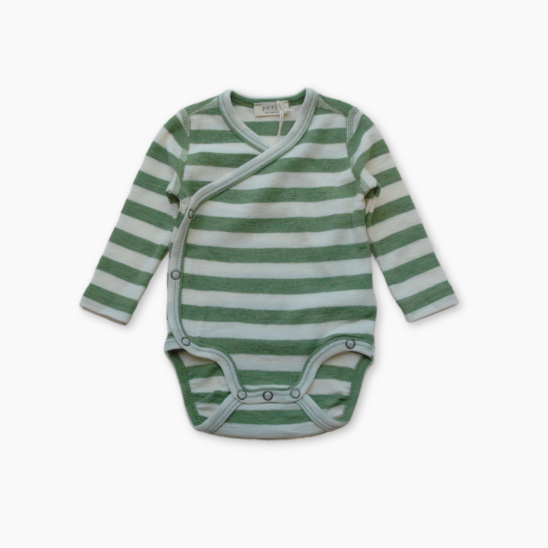 By basics - slå-om body - white/grasshopper melange