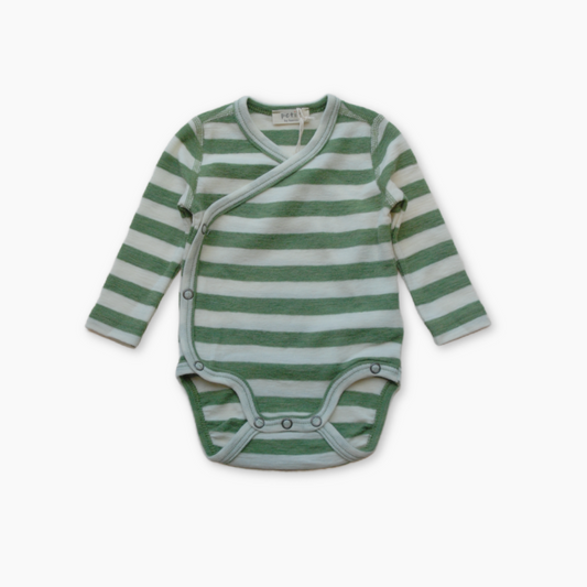 By basics - slå-om body - white/grasshopper melange