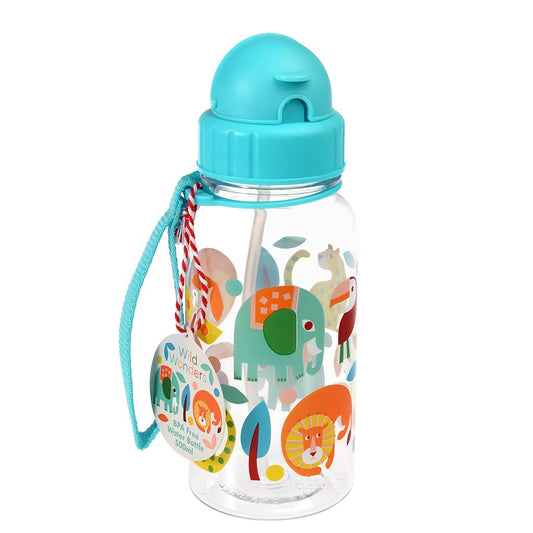 Børnevandflaske med sugerør 500ml - Wild Wonders