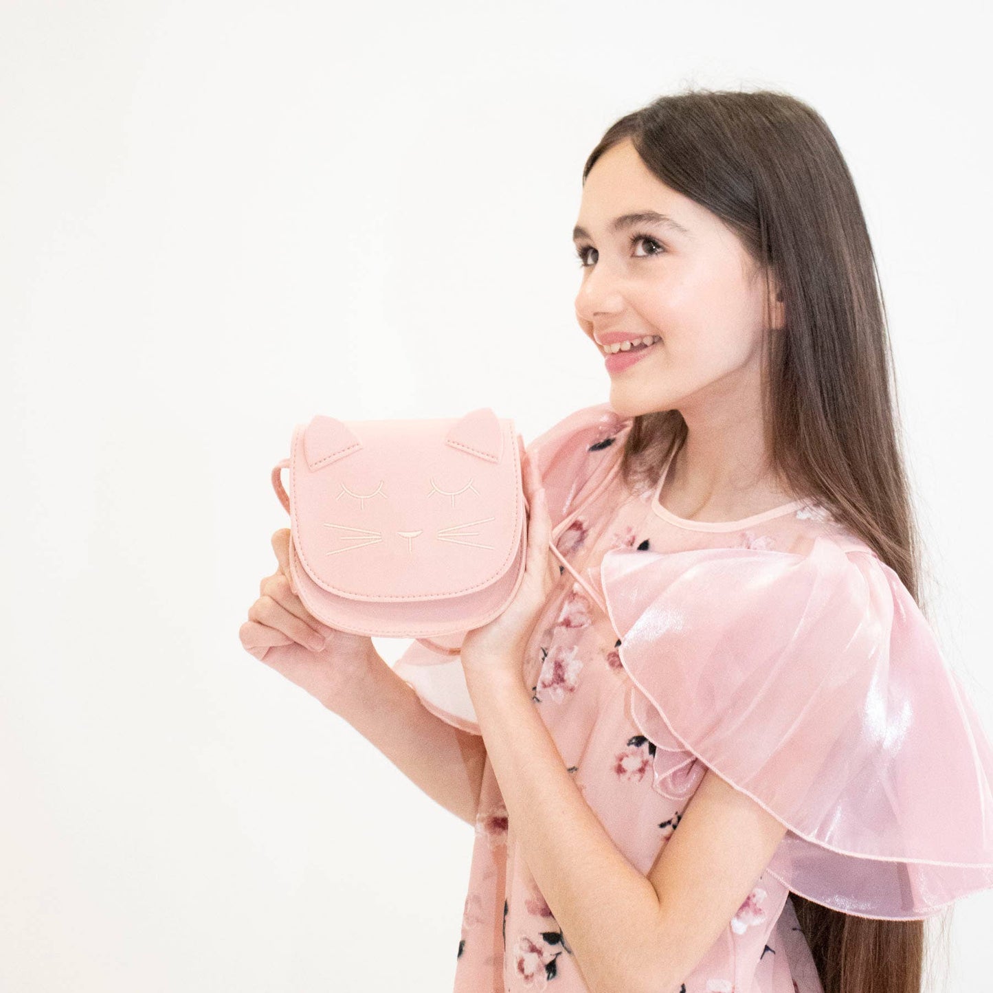 Taske - Kat lyserød