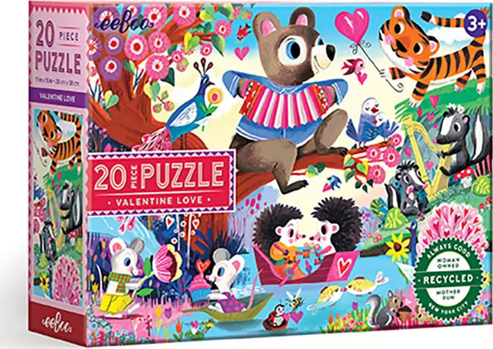 EeBoo - Puslespil 20 brikker - love