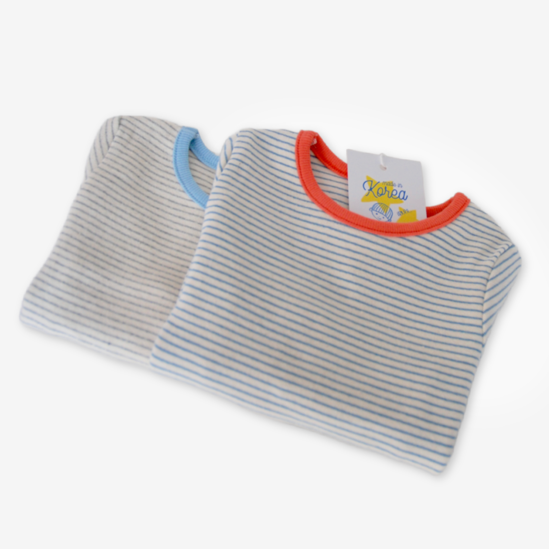 T-shirt med lange ærmer - blå kant