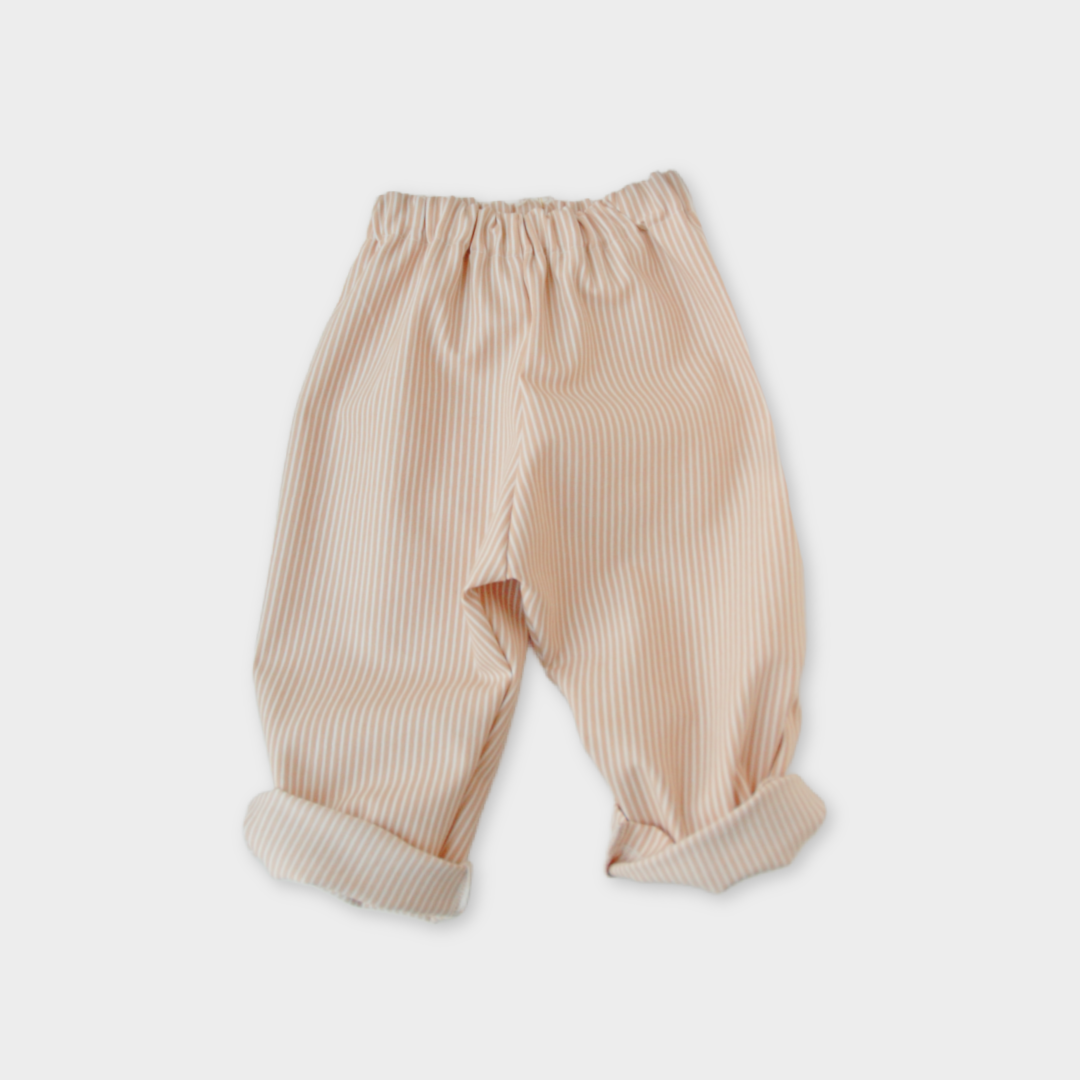 Gavin - bukser - beige og hvid stribet