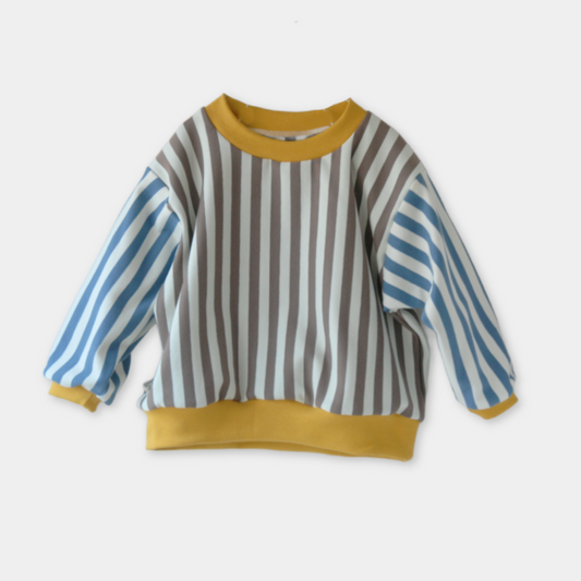 Gavin - sweatshirt - brun/blå stribet