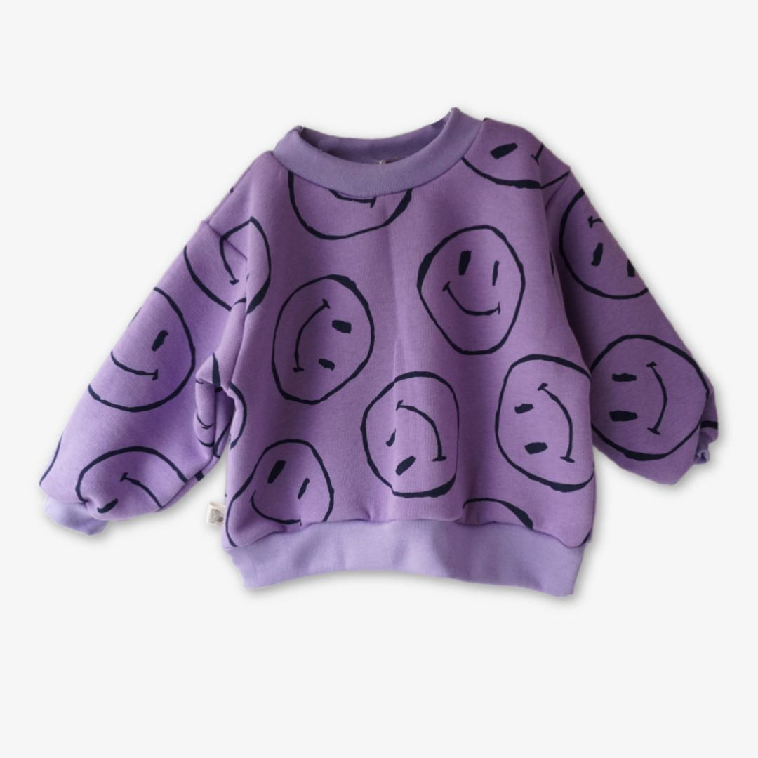 Gavin - sweatshirt - lilla smiley