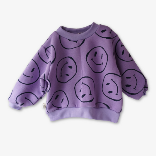 Gavin - sweatshirt - lilla smiley