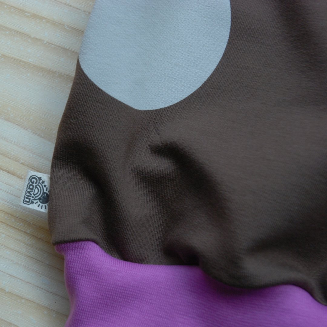Gavin - sweatshirt - brun med gråbeige prikker