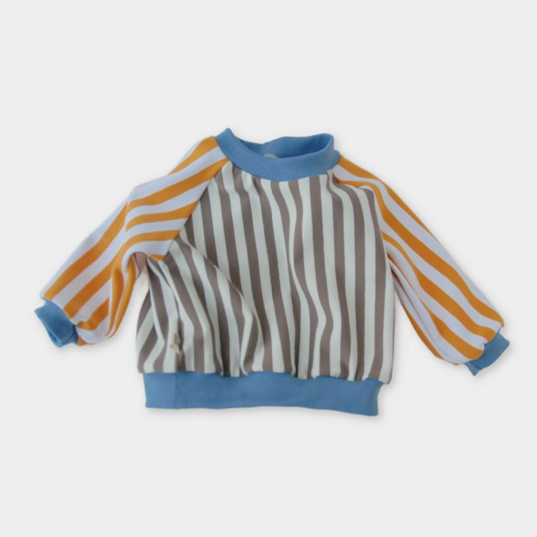 Gavin - sweatshirt -brun/gul stribet