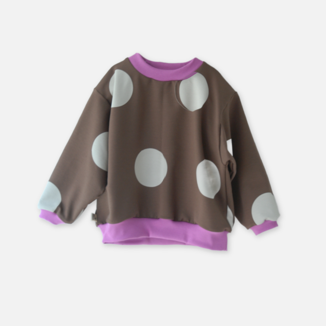 Gavin - sweatshirt - brun med gråbeige prikker